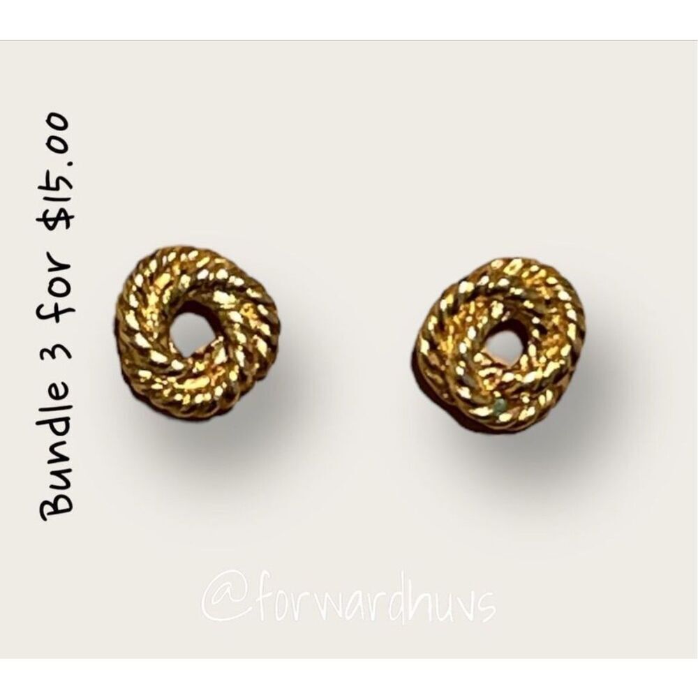 Bundle Sale 3 for $15 | Gold-tone Circular Rope Style Earrings